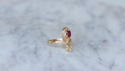 Bague Duchesse Diamants et Rubis sur Or Jaune - Castafiore