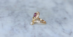 Bague Duchesse Diamants et Rubis sur Or Jaune - Castafiore