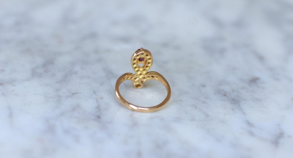 Bague Duchesse Diamants et Rubis sur Or Jaune - Castafiore