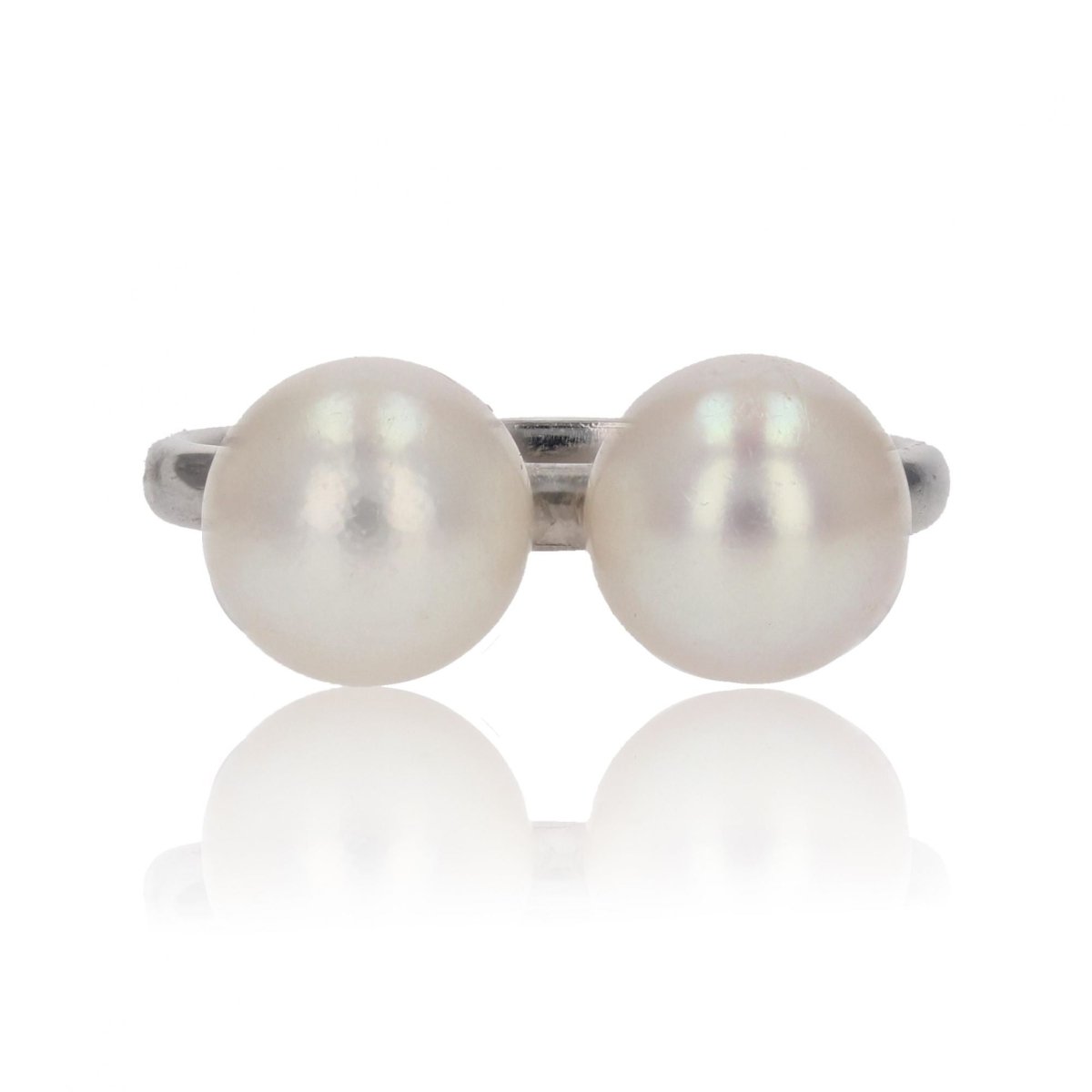 Bague duo perles blanches - Castafiore