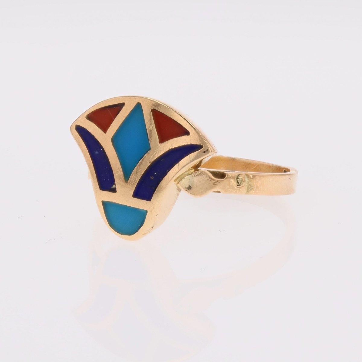 Bague égyptienne en or jaune et émail - Castafiore