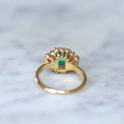 Bague Emeraude 1,52 Cts et Diamants sur Or Jaune - Castafiore