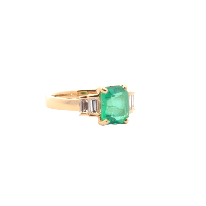 Bague émeraude 1,53 cts et diamants - Castafiore