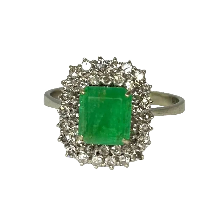 Bague ÉMERAUDE 2 ct en or blanc et diamants - Castafiore