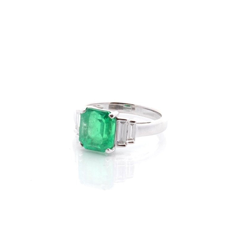 Bague émeraude de Colombie de 2,54cts et diamants - Castafiore