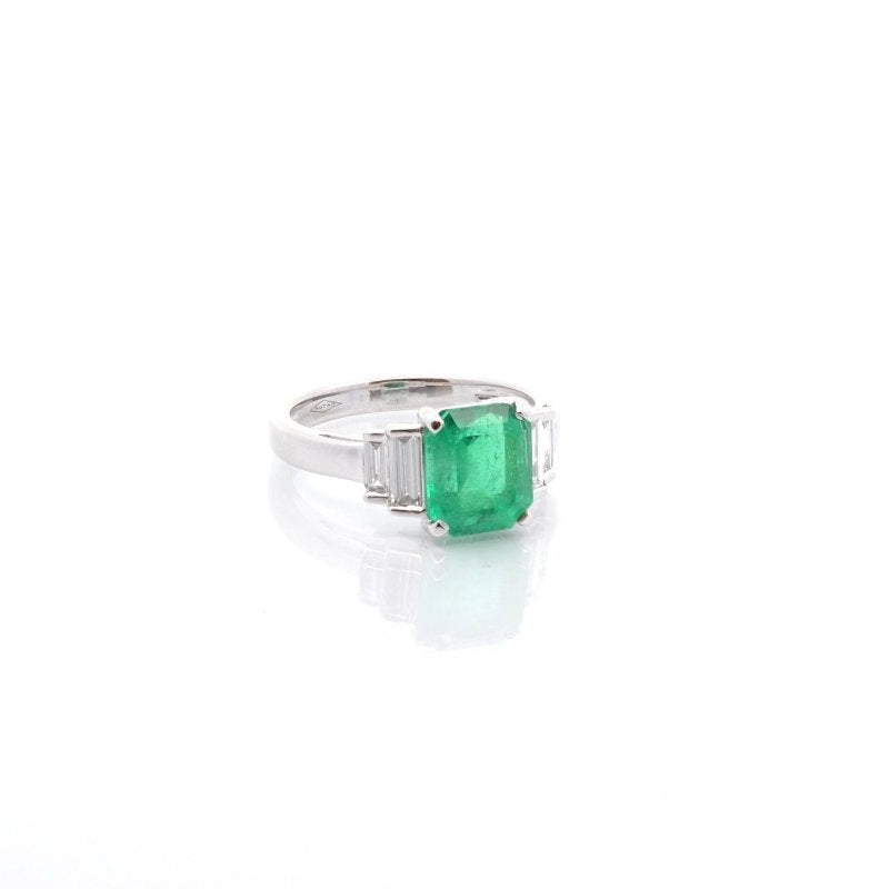 Bague émeraude de Colombie de 2,54cts et diamants - Castafiore