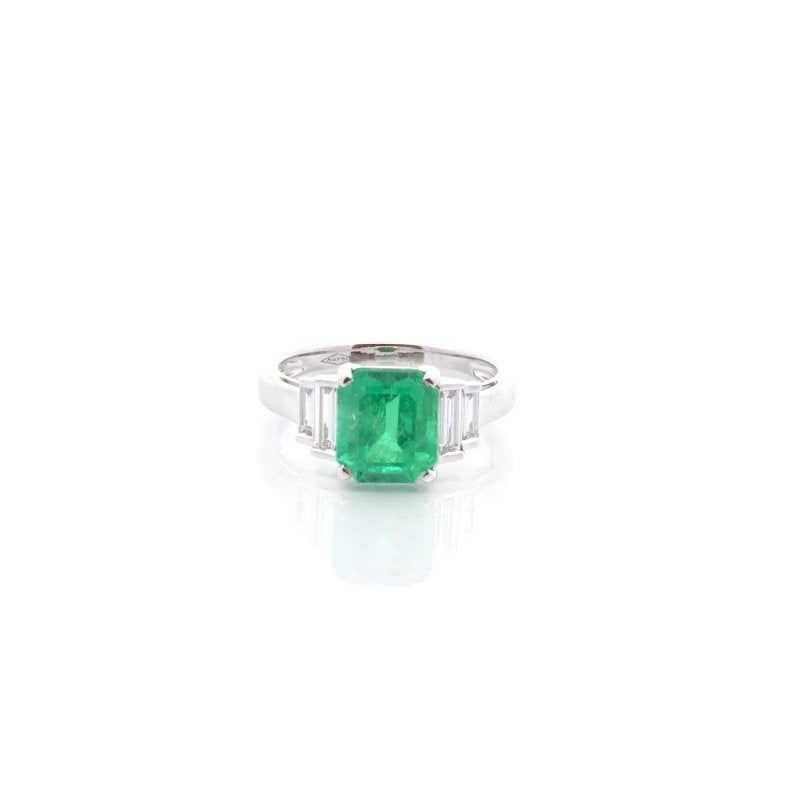 Bague émeraude de Colombie de 2,54cts et diamants - Castafiore