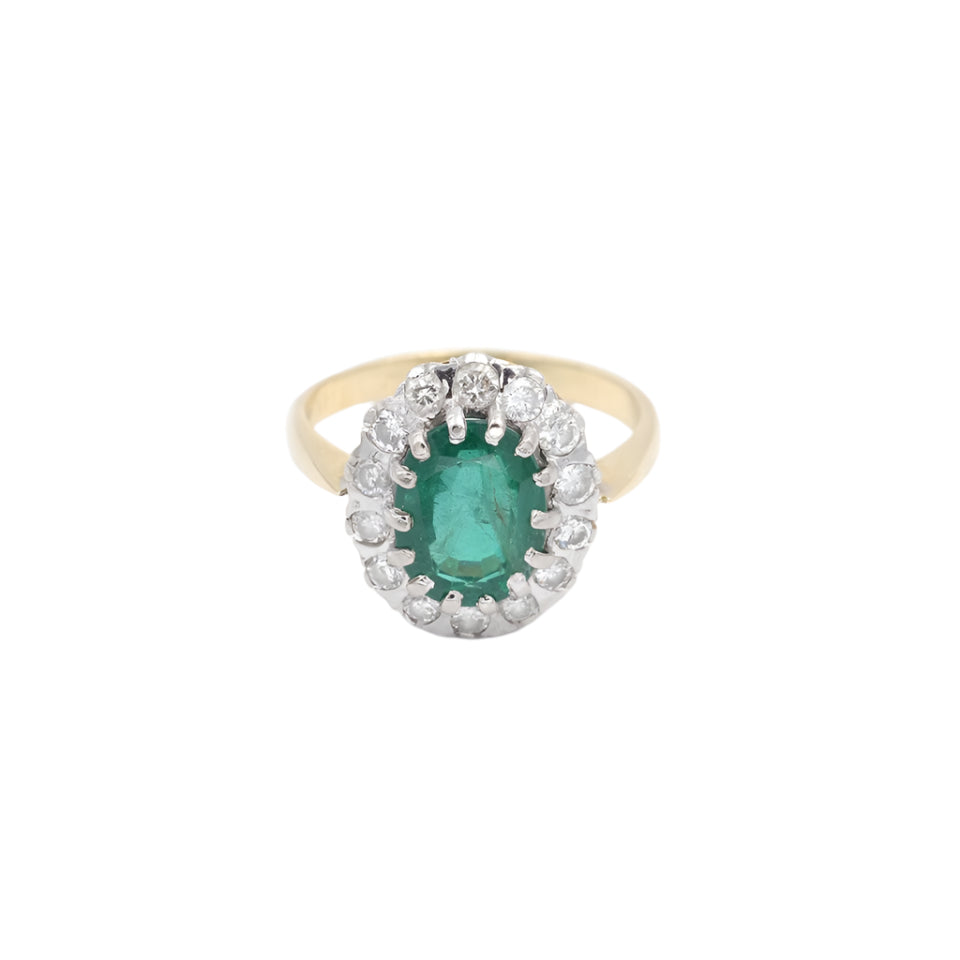 Bague émeraude diamants 2,61 cts en or - Castafiore