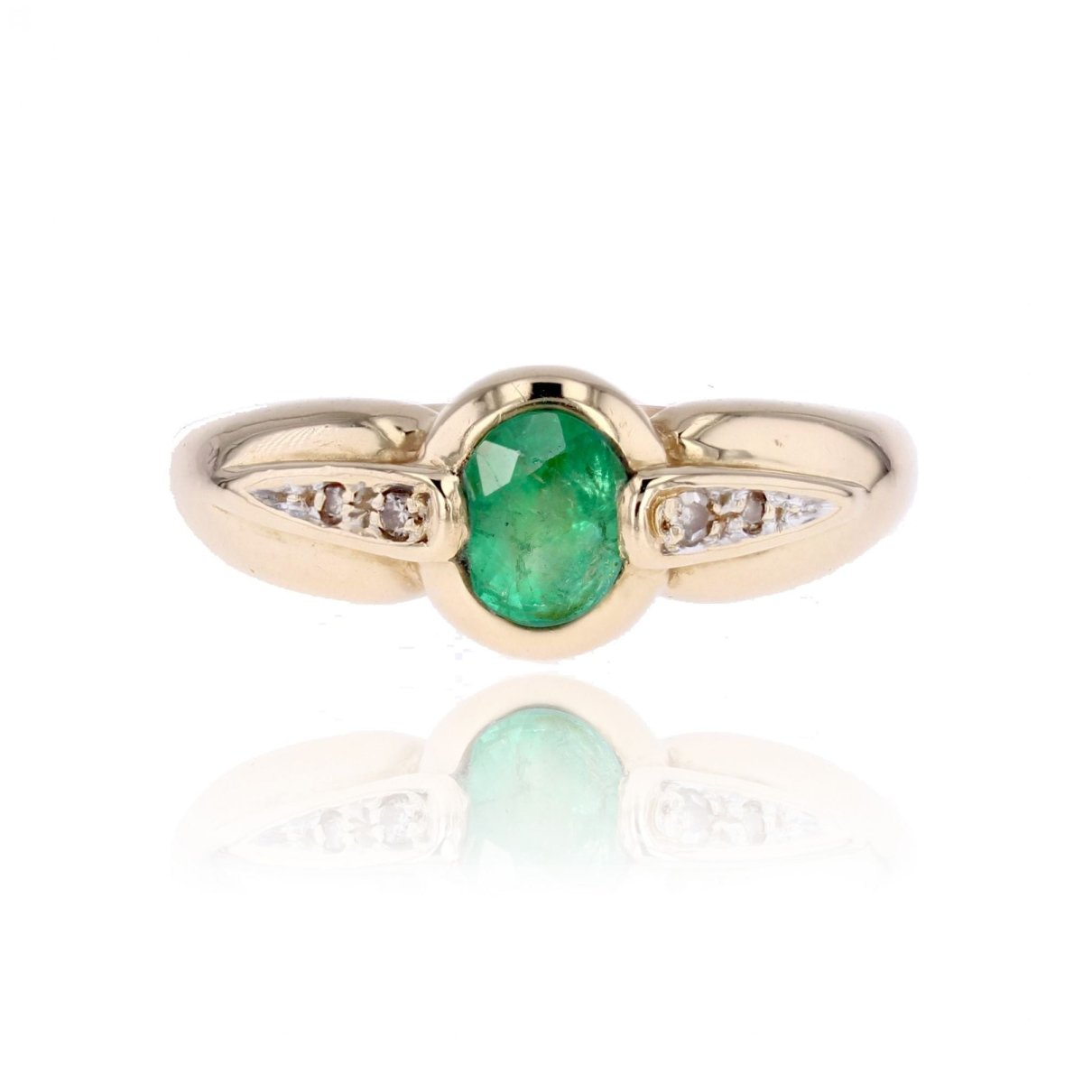 Bague émeraude diamants occasion - Castafiore