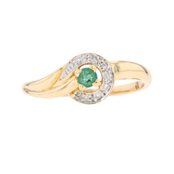 Bague émeraude en or jaune et diamants - Castafiore