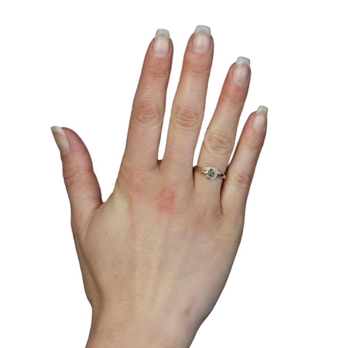 Bague émeraude en or jaune et diamants - Castafiore