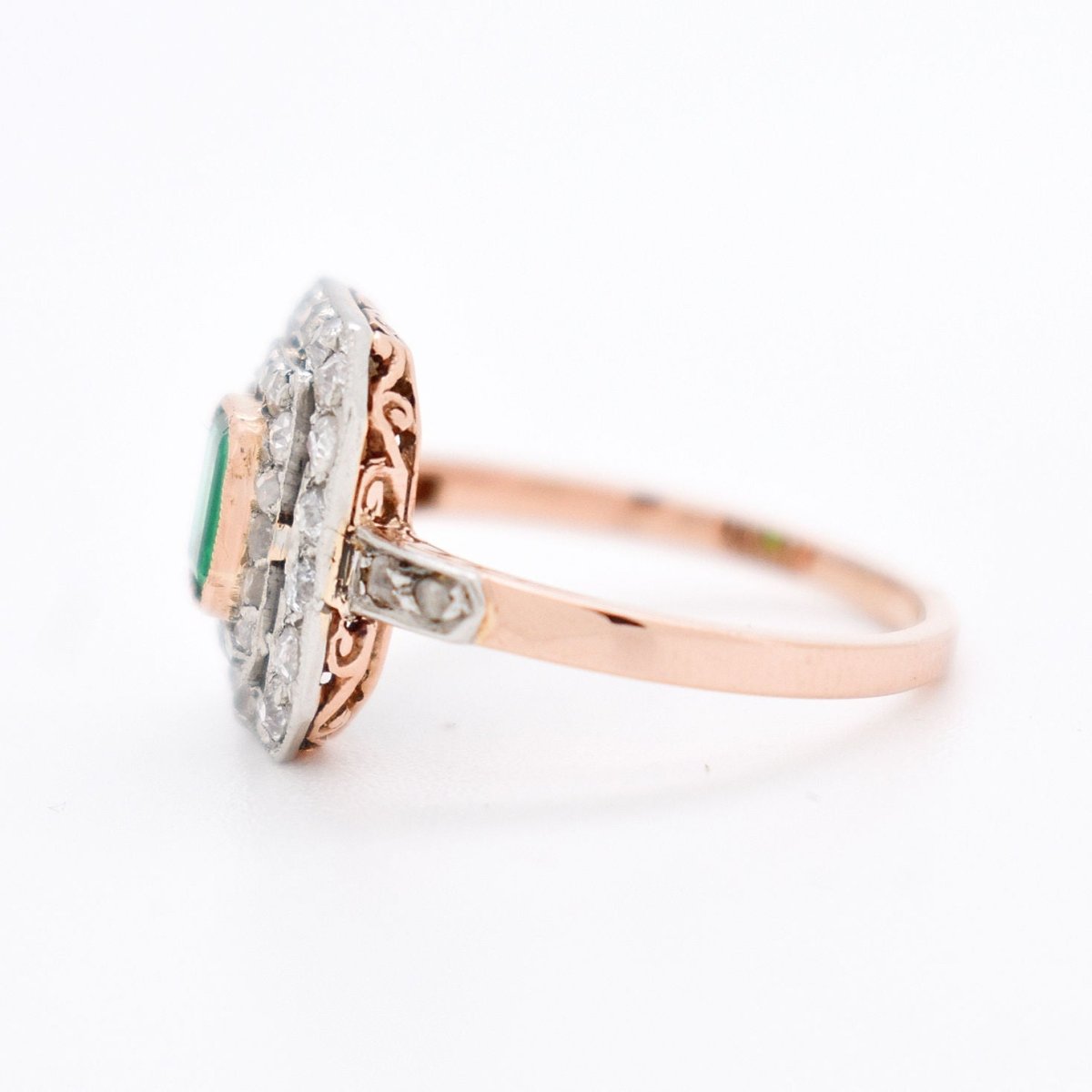 Bague Émeraude et Diamants - Belle Époque - Castafiore