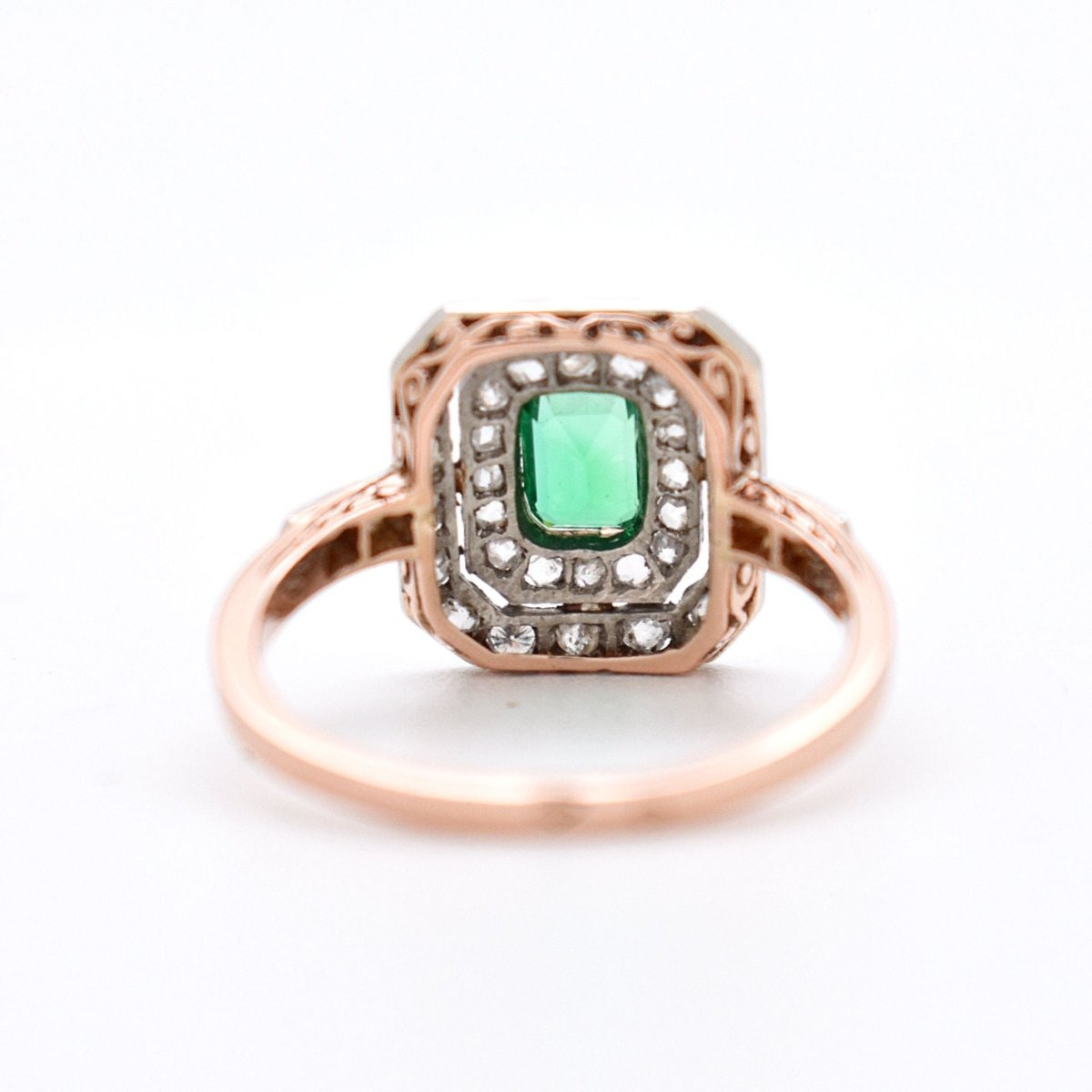 Bague Émeraude et Diamants - Belle Époque - Castafiore