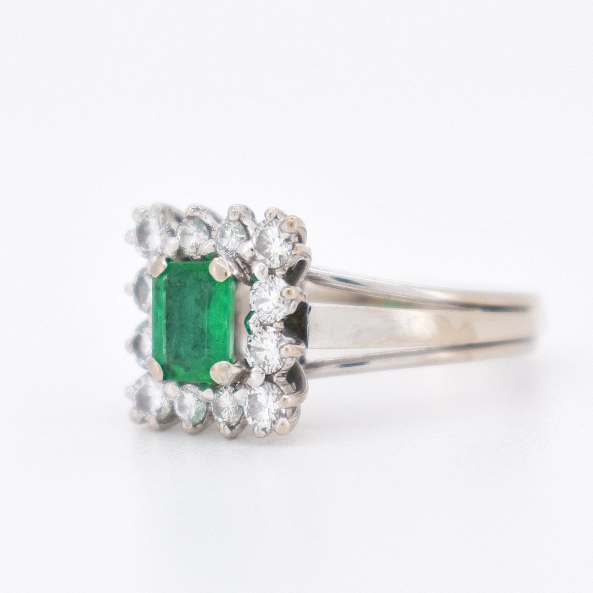 Bague Émeraude et Diamants, Vintage - Castafiore