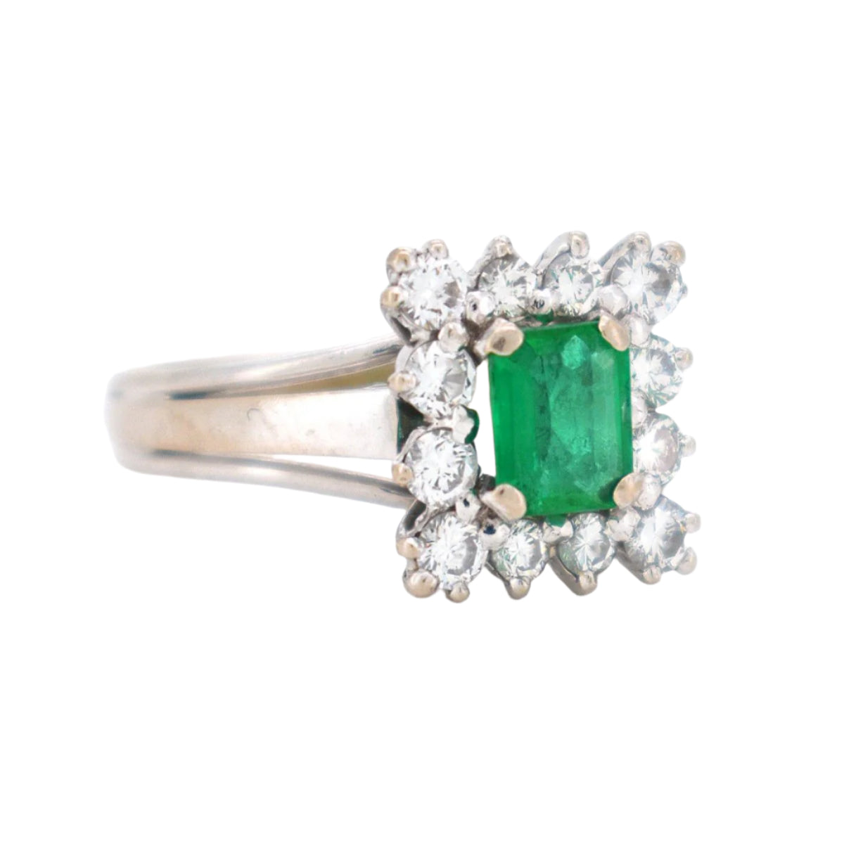 Bague Émeraude et Diamants, Vintage - Castafiore