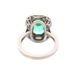 Bague ÉMERAUDE Vintage en platine et diamants - Castafiore