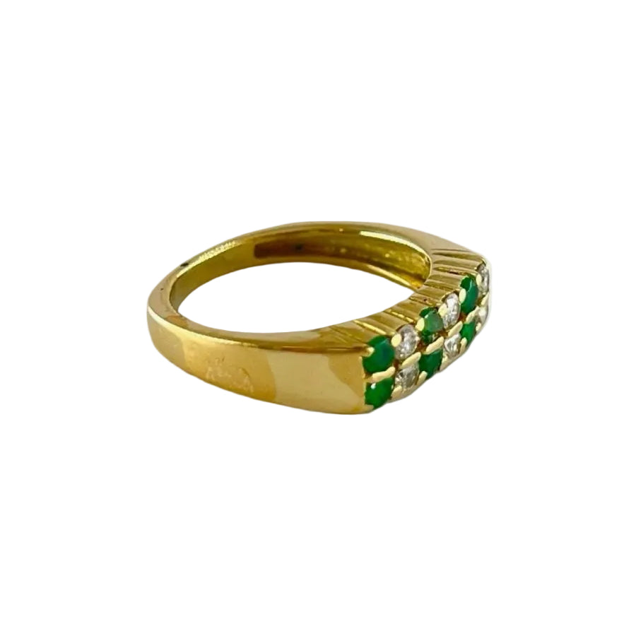 Bague ÉMERAUDES Diamants en or jaune - Castafiore