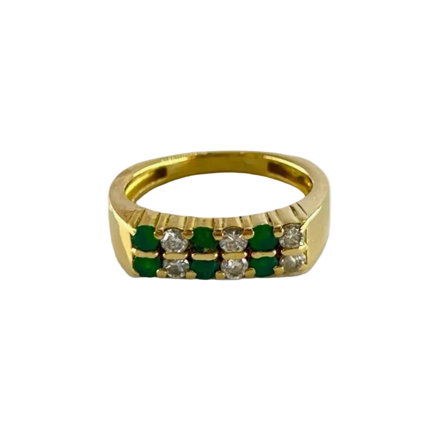 Bague ÉMERAUDES Diamants en or jaune - Castafiore