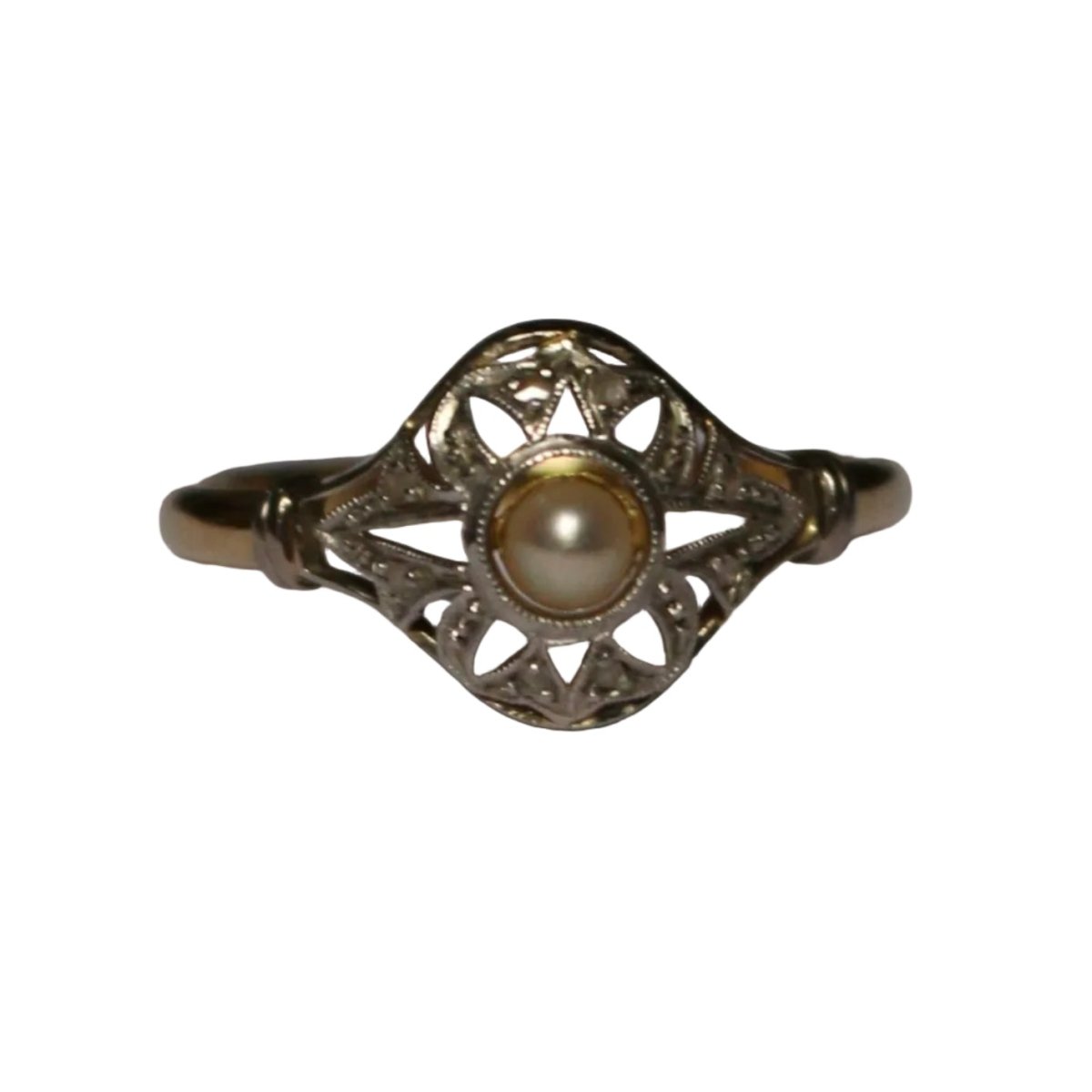 Bague en deux ors et perle - Castafiore