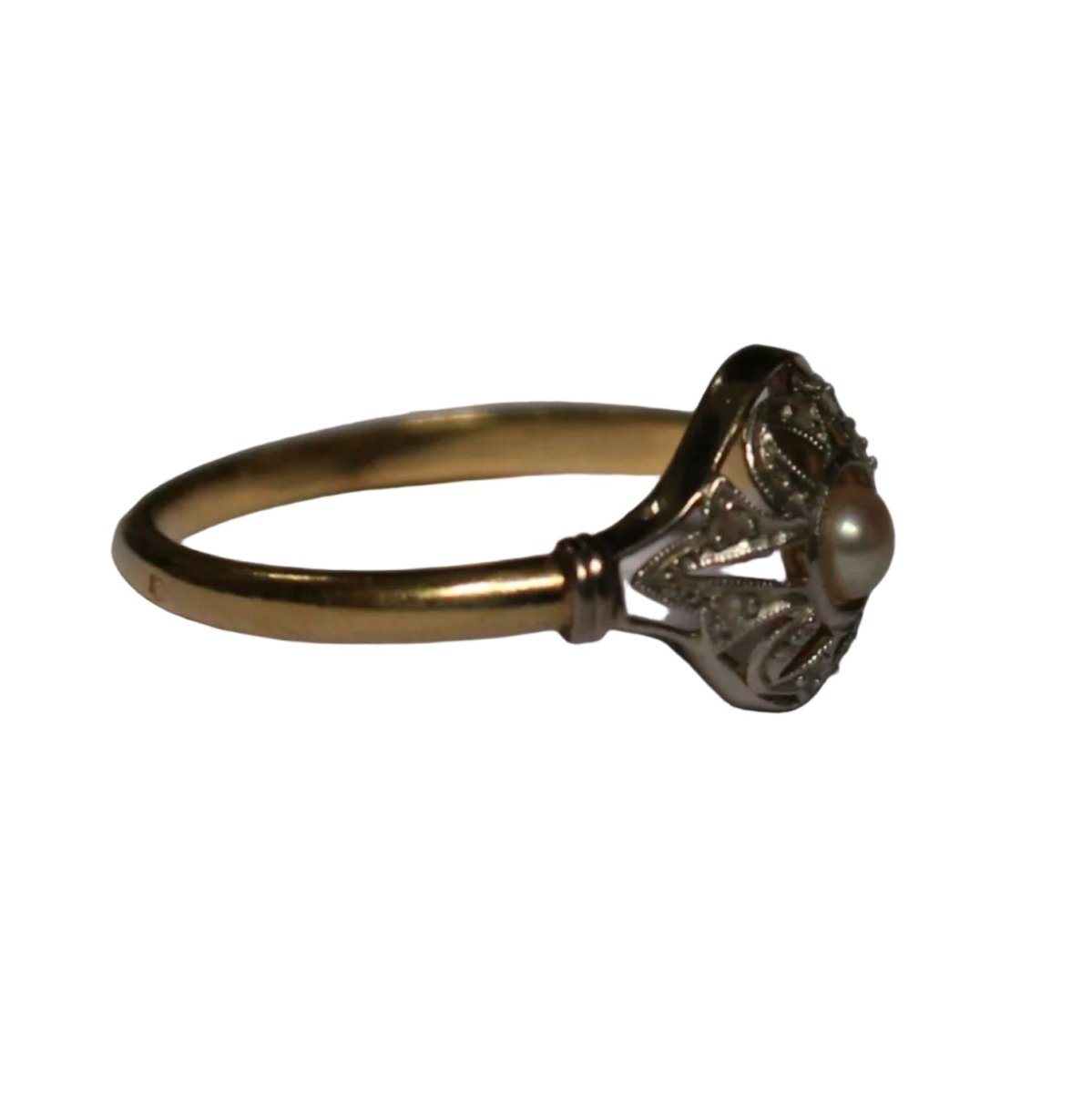 Bague en deux ors et perle - Castafiore