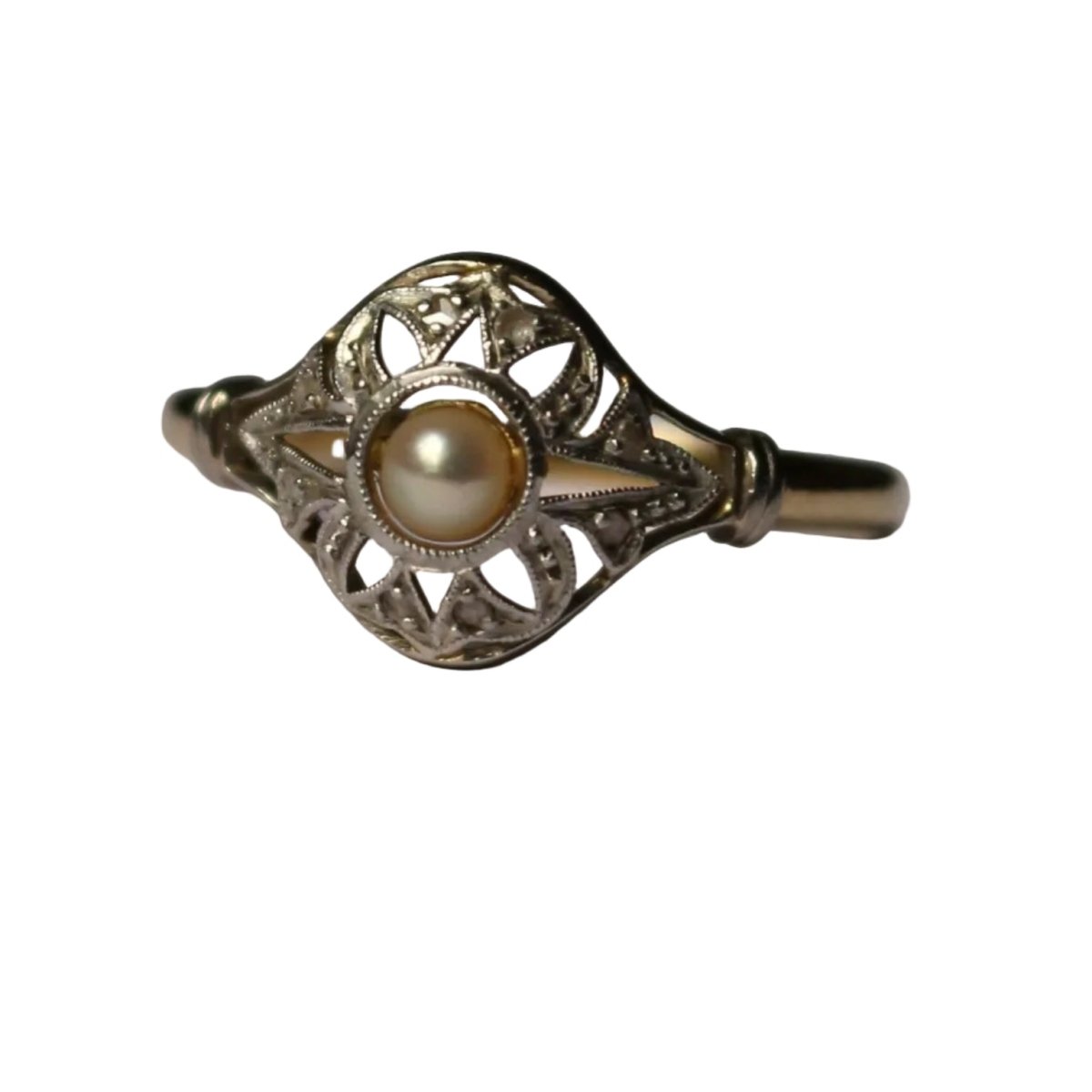 Bague en deux ors et perle - Castafiore