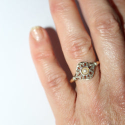 Bague en deux ors et perle - Castafiore