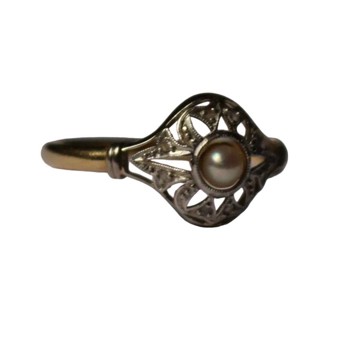 Bague en deux ors et perle - Castafiore