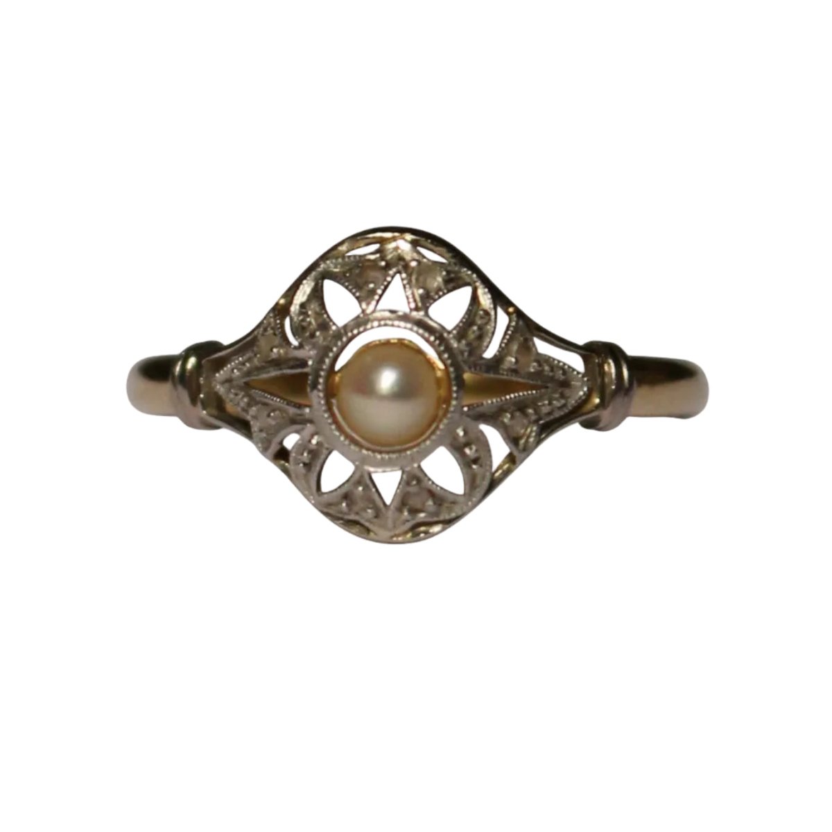 Bague en deux ors et perle - Castafiore