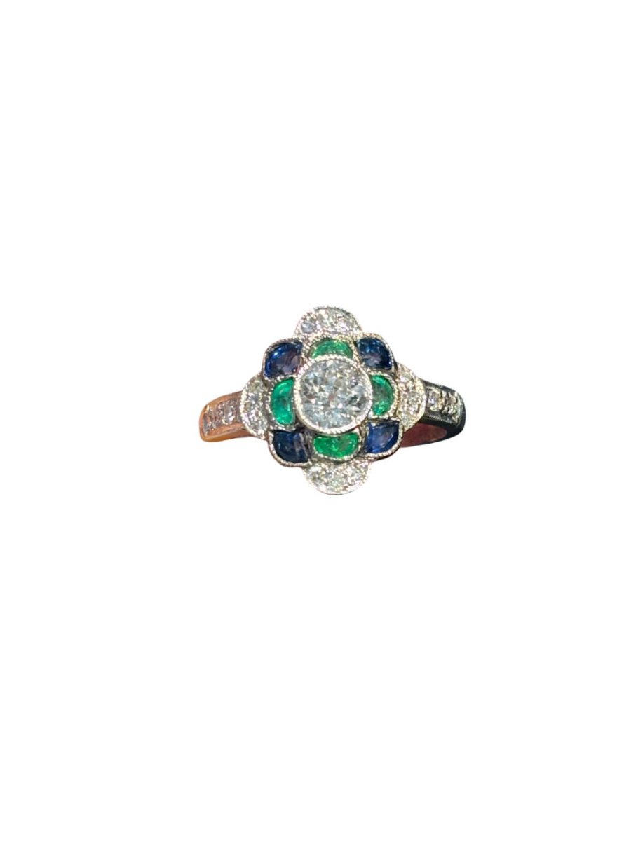 Bague en émeraudes et de saphirs - Castafiore