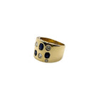 Bague en or 18 carats avec diamants et saphirs naturels. - Castafiore