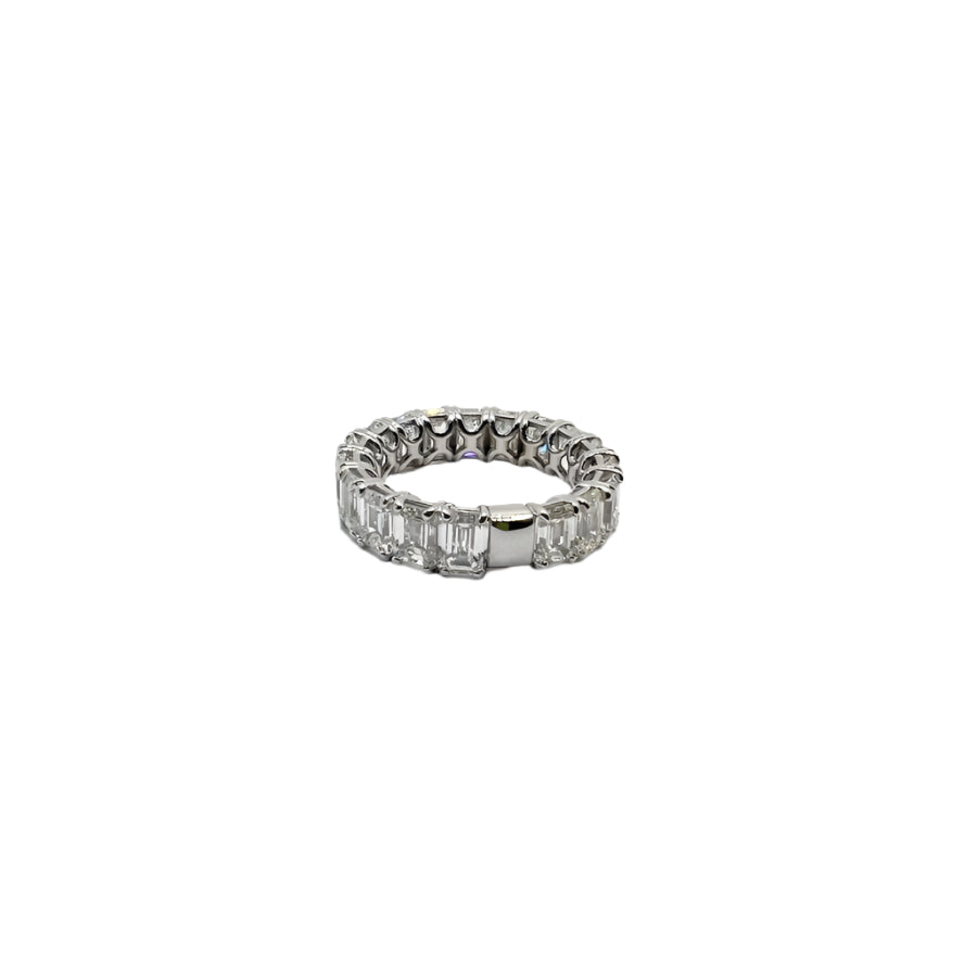 Bague en or 18 carats avec diamants naturels de taille émeraude totalisant 9,34 carats - Castafiore