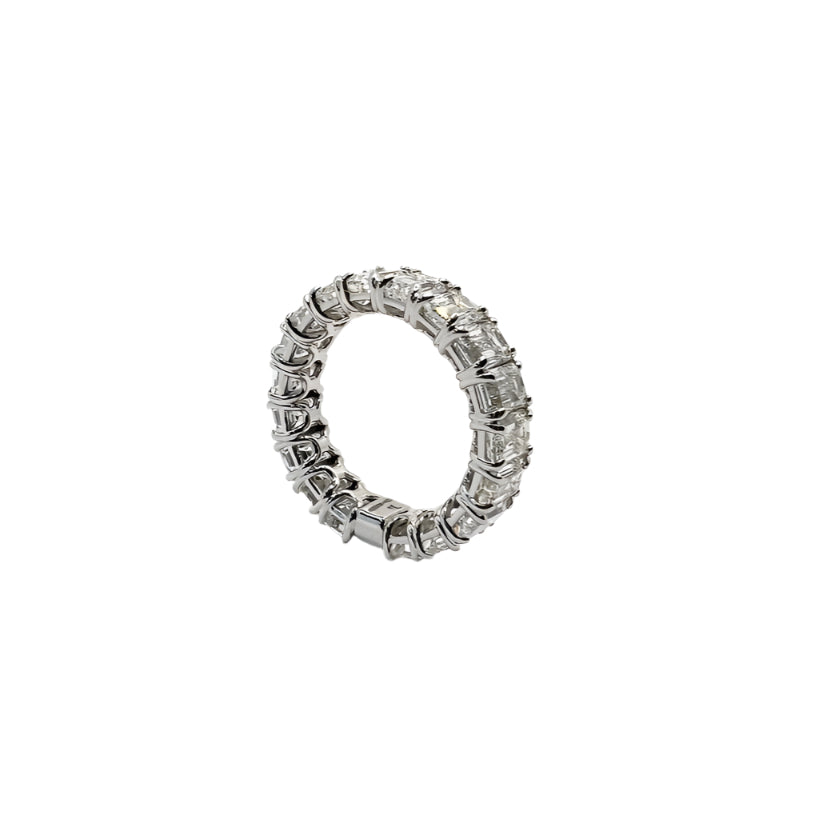 Bague en or 18 carats avec diamants naturels de taille émeraude totalisant 9,34 carats - Castafiore