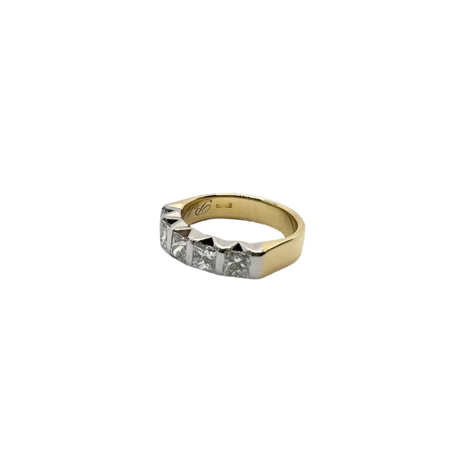 Bague en or 18 carats avec diamants naturels, inscription Poli - Castafiore