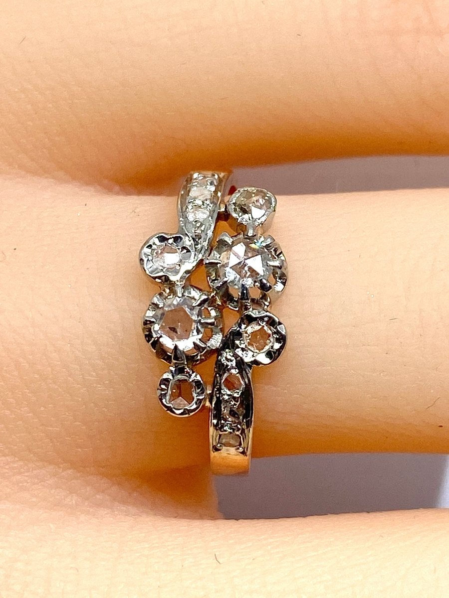 Bague en or 18 carats en diamants, époque 1900 - Castafiore