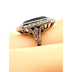 Bague en or 18 carats, saphir 3,47 carats et diamants. Epoque vers 1900 - Castafiore