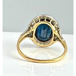 Bague en or 18 carats, saphir 3,47 carats et diamants. Epoque vers 1900 - Castafiore