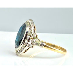 Bague en or 18 carats, saphir 3,47 carats et diamants. Epoque vers 1900 - Castafiore