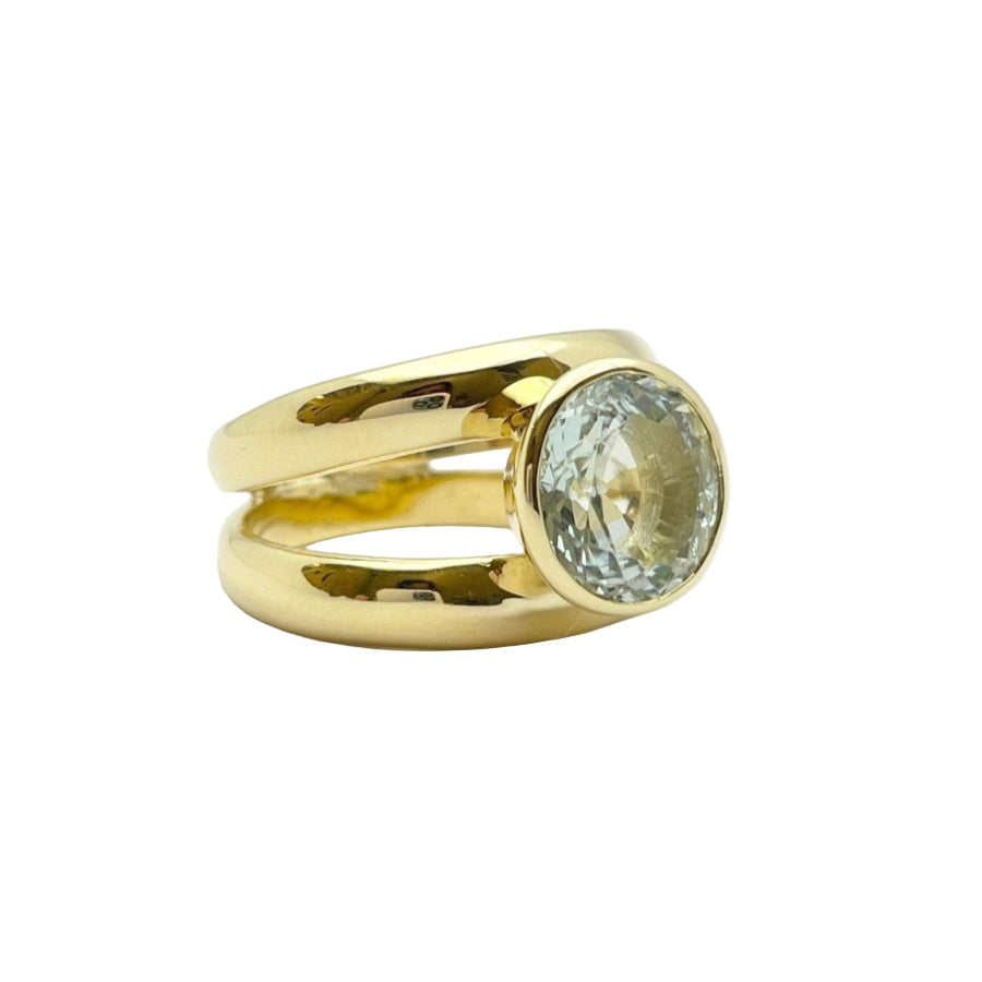 Bague en or 18KT avec aigue - marine naturelle ct 3.40 GOUBLE' PARIS - Castafiore