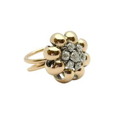 Bague en or 18KT avec diamants naturels ct 1.30 VS H. Epoque 1950 - Castafiore