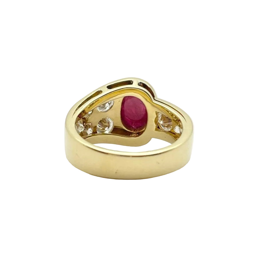 Bague en or 18KT avec rubis et diamants naturels GOUBLE' PARIS - Castafiore