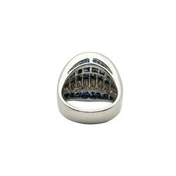 Bague en or 18KT avec saphirs naturels ct 6.00 tot et diamants naturels ct 1.30 tot VVS G - Castafiore