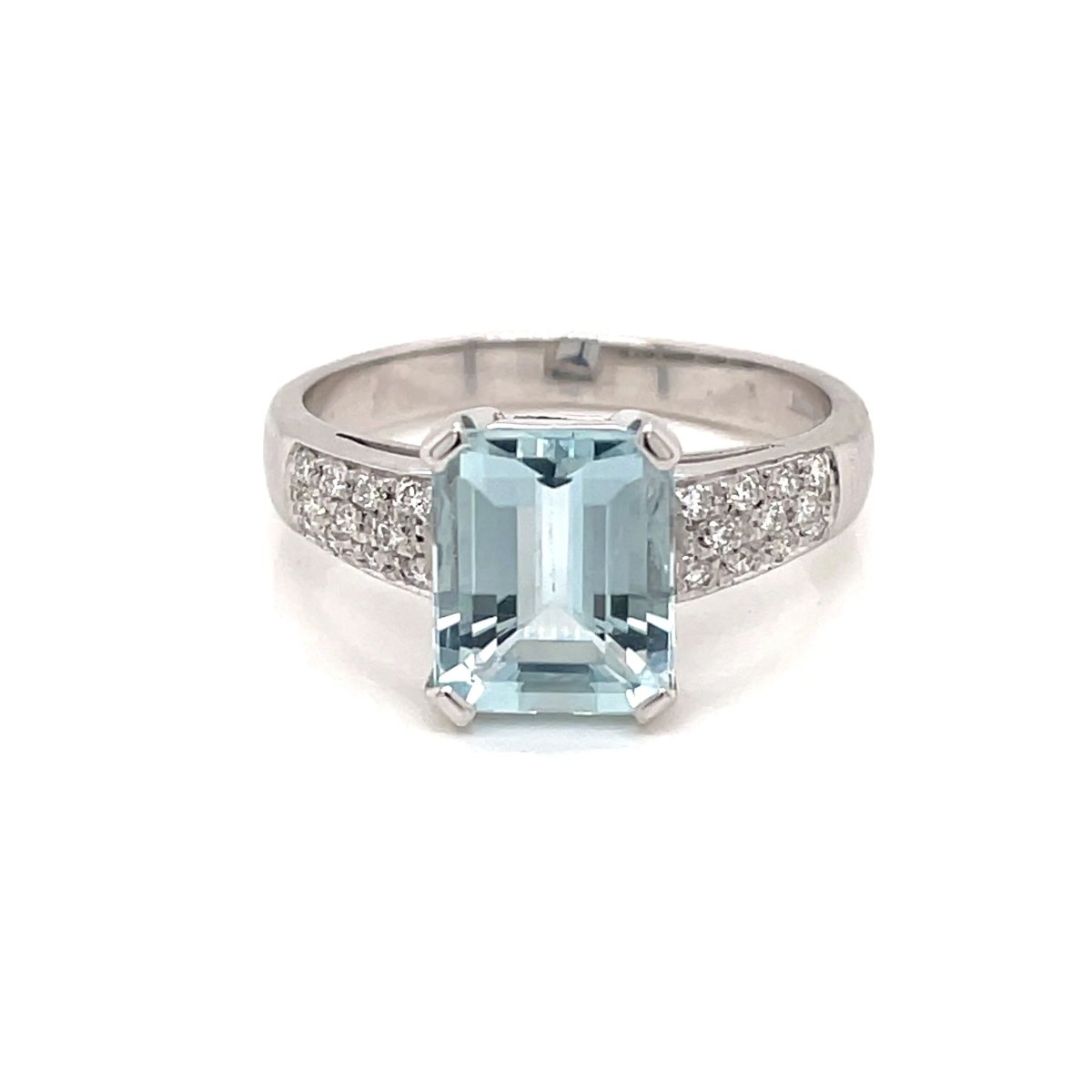 Bague en or avec aigue - marine et diamant de 2,5 carats - Castafiore