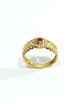 Bague en or avec rubis et diamants - Castafiore