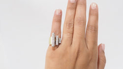 Bague en or bicolore et diamants