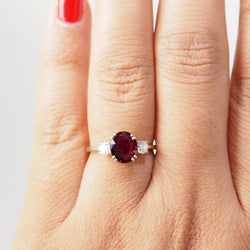 Bague en or bicolore, rubis naturel certifé et diamants - Castafiore
