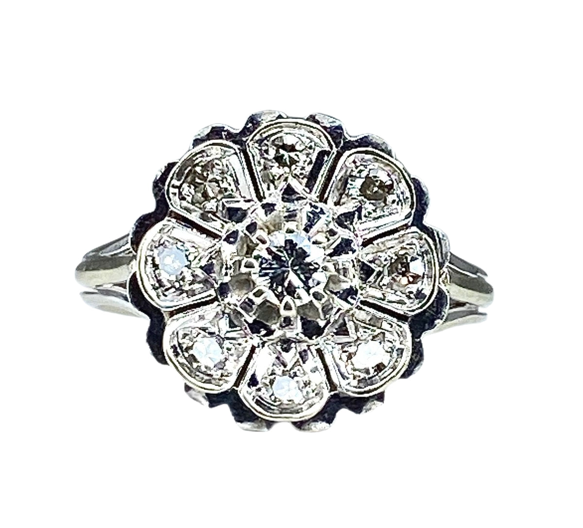 Bague en or blanc 18 carats et diamants - Castafiore