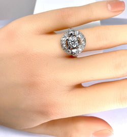 Bague en or blanc 18 carats sertie de diamants, époque 1900/1930 - Castafiore