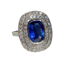 Bague en or blanc 18k saphir et diamants - Castafiore