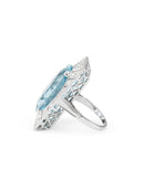 Bague en or blanc, aigue marine et diamants - Castafiore