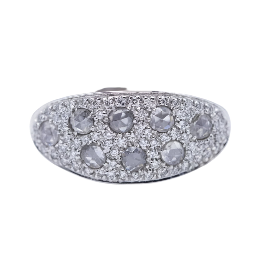 Bague en or blanc avec diamants taille brillant - Castafiore
